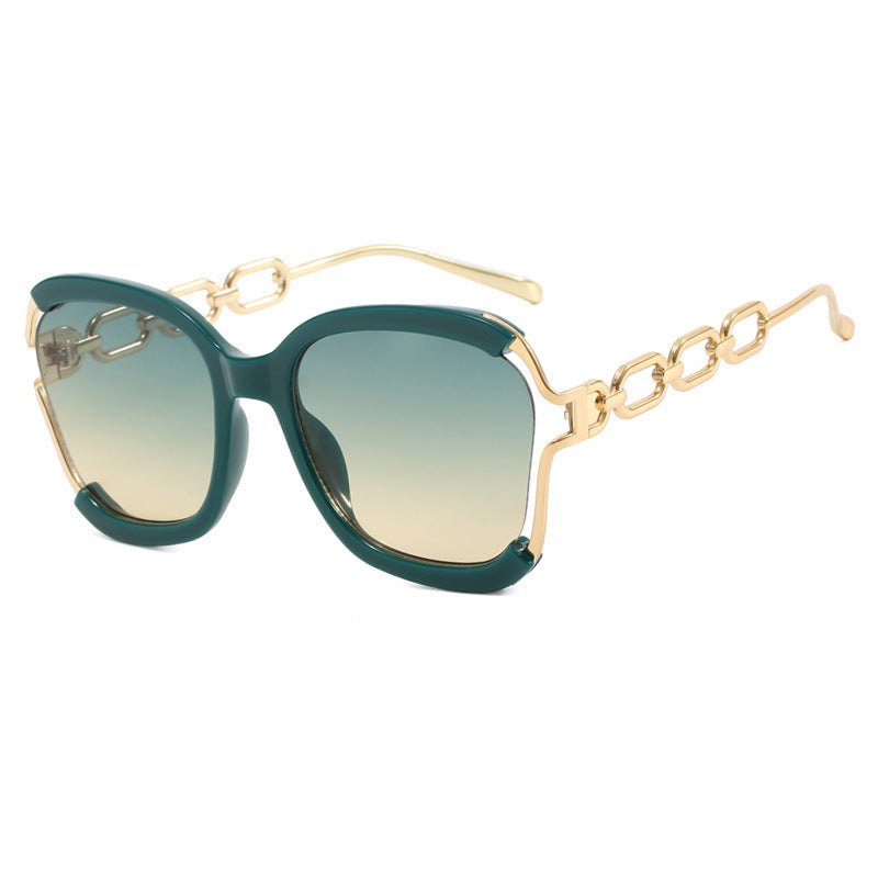 Square Rim Chain Sunglasses
