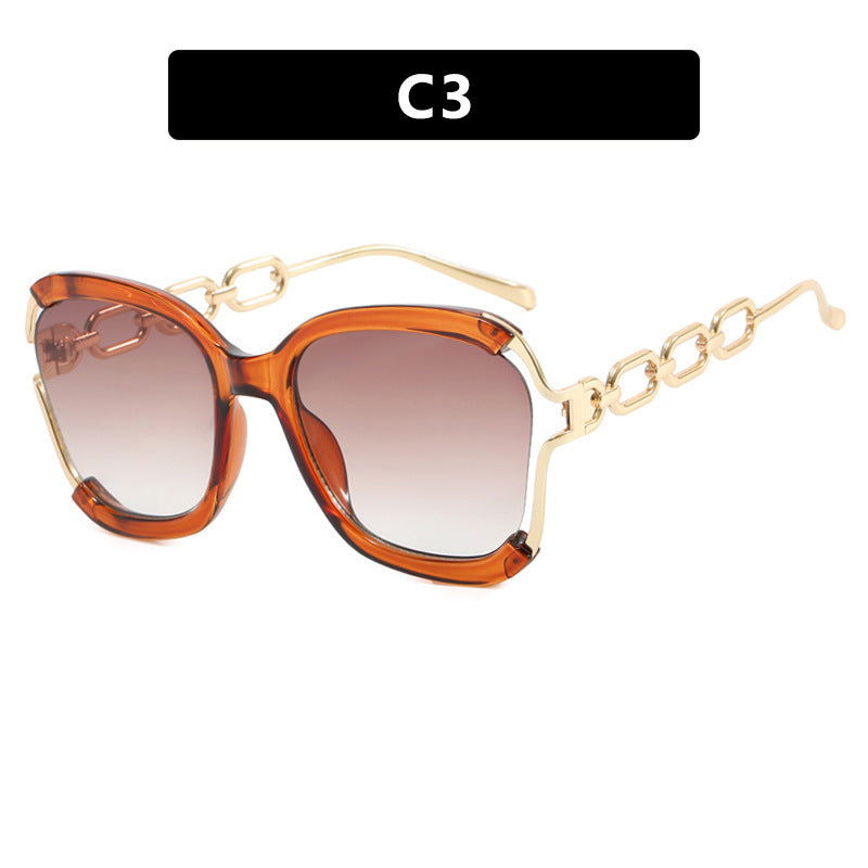 Square Rim Chain Sunglasses