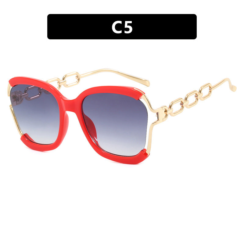 Square Rim Chain Sunglasses