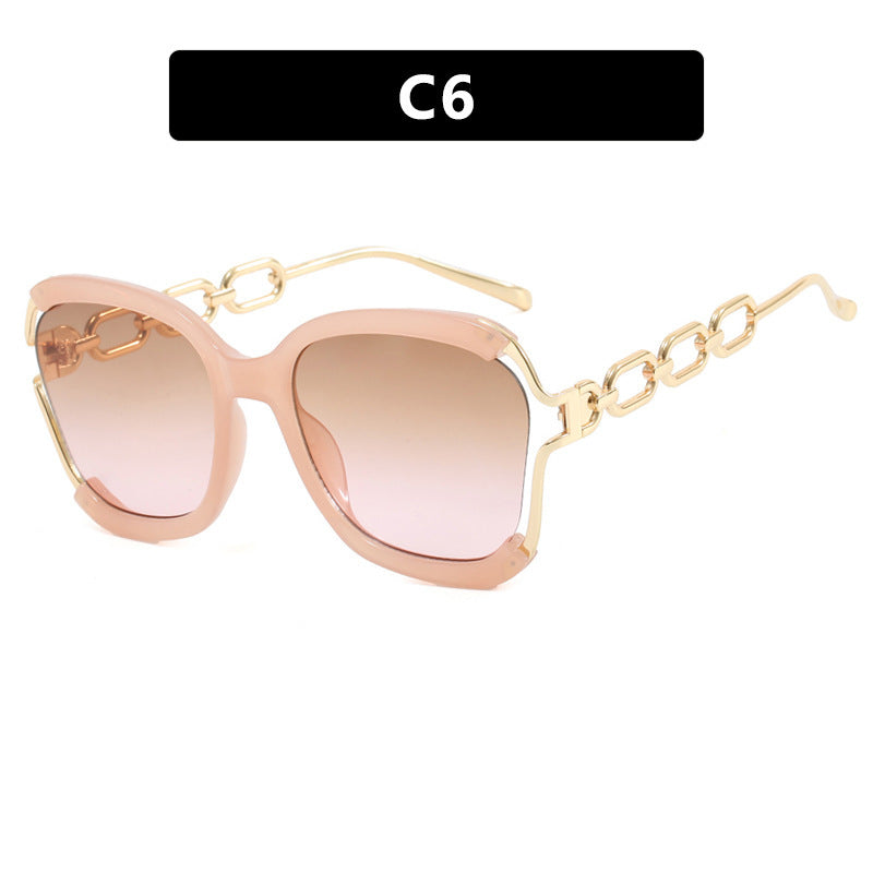 Square Rim Chain Sunglasses