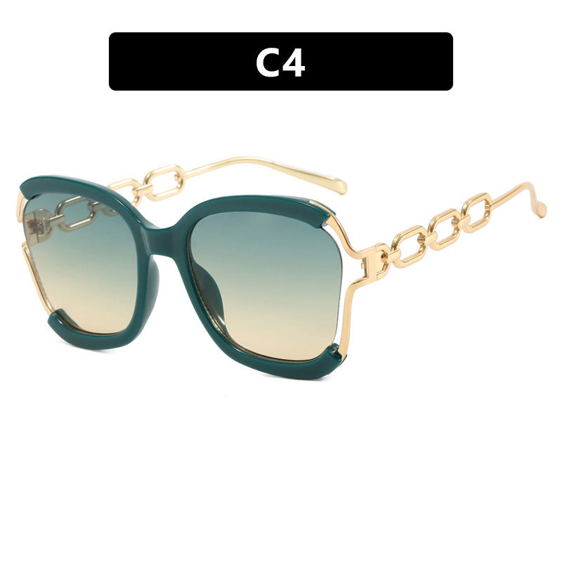 Square Rim Chain Sunglasses