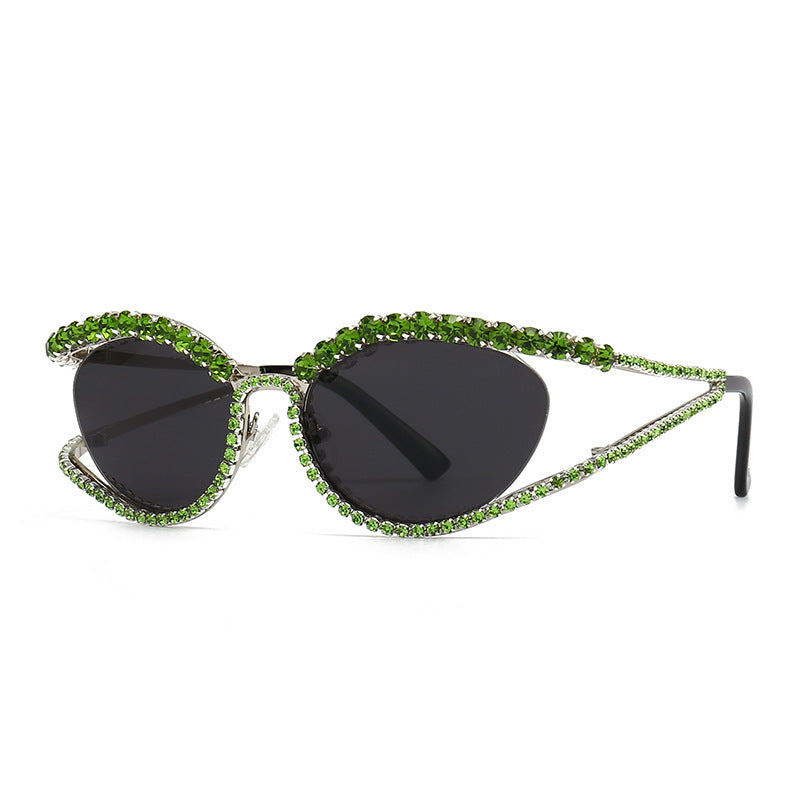 Cat Eye Diamond Studded Sunglasses