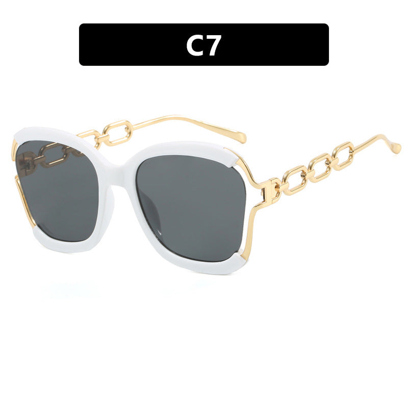 Square Rim Chain Sunglasses
