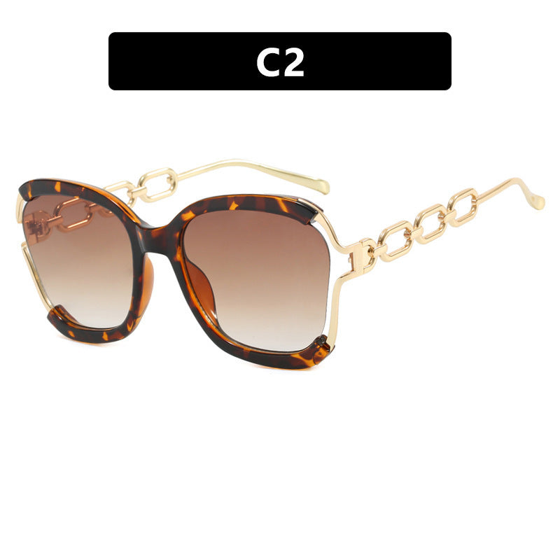 Square Rim Chain Sunglasses
