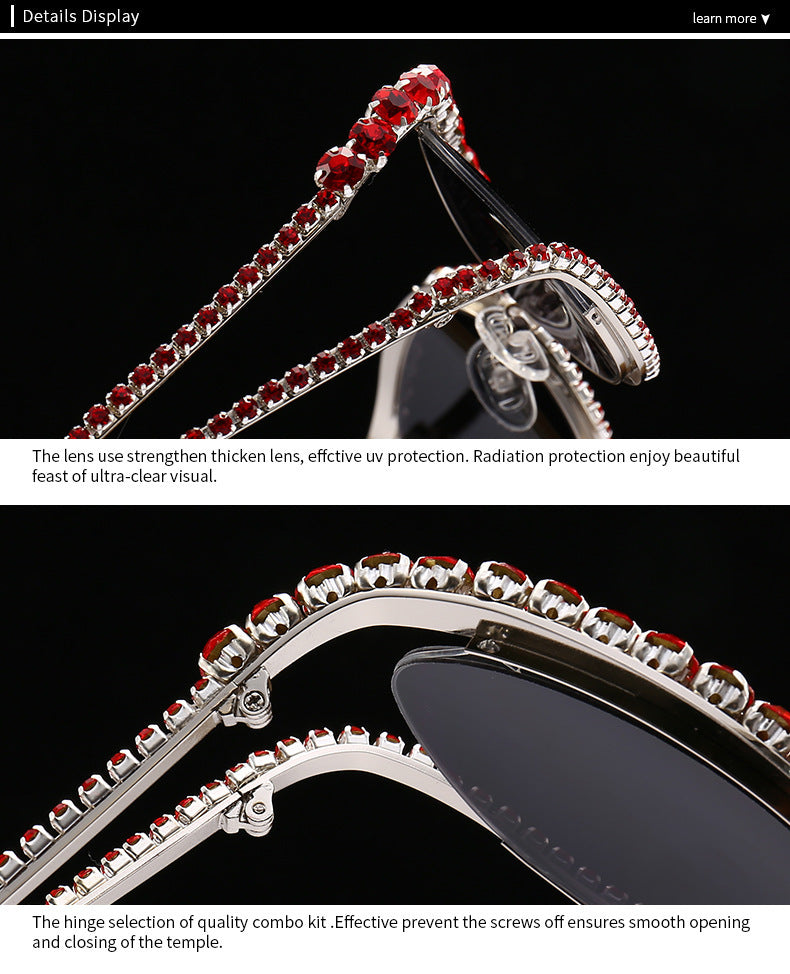 Cat Eye Diamond Studded Sunglasses