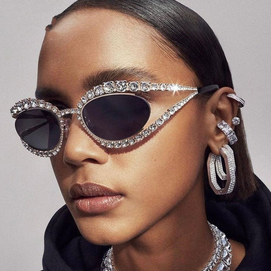 Cat Eye Diamond Studded Sunglasses